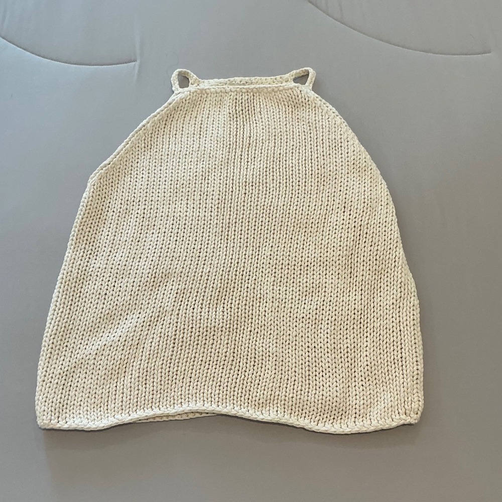 Banana Republic Cream Cotton Chunky Knit Halter Top Sweater Tank Ivory Medium
